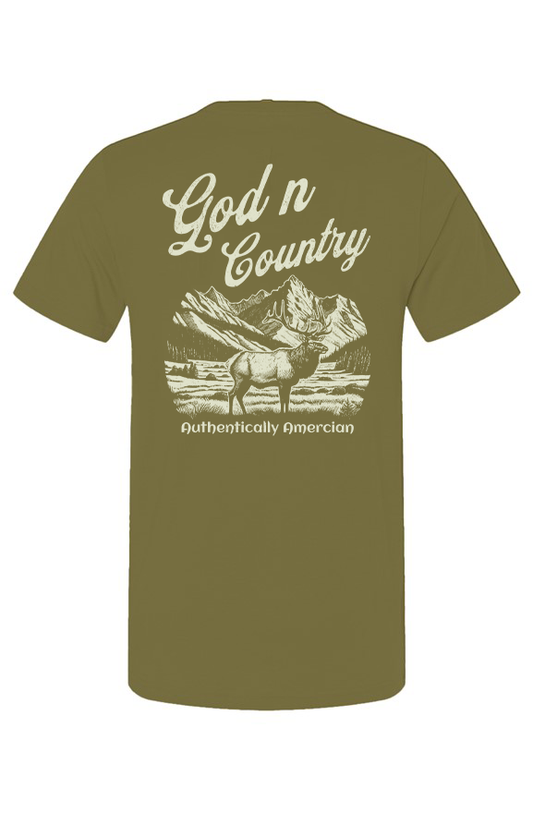 God N Country Elk Men's T-Shirt