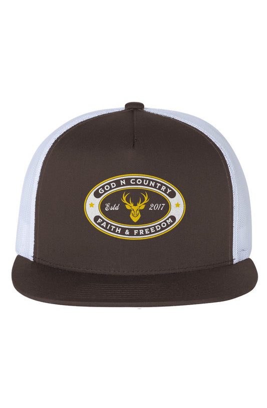 God N Country Faith & Freedom White Mesh Trucker H