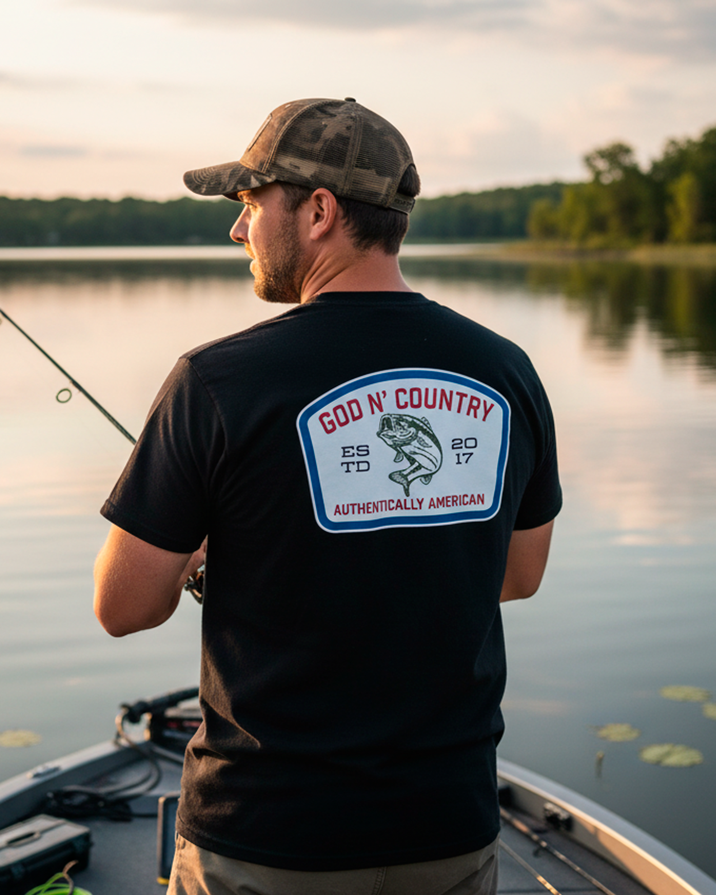 God N Country Bass Patch Graphic Tee