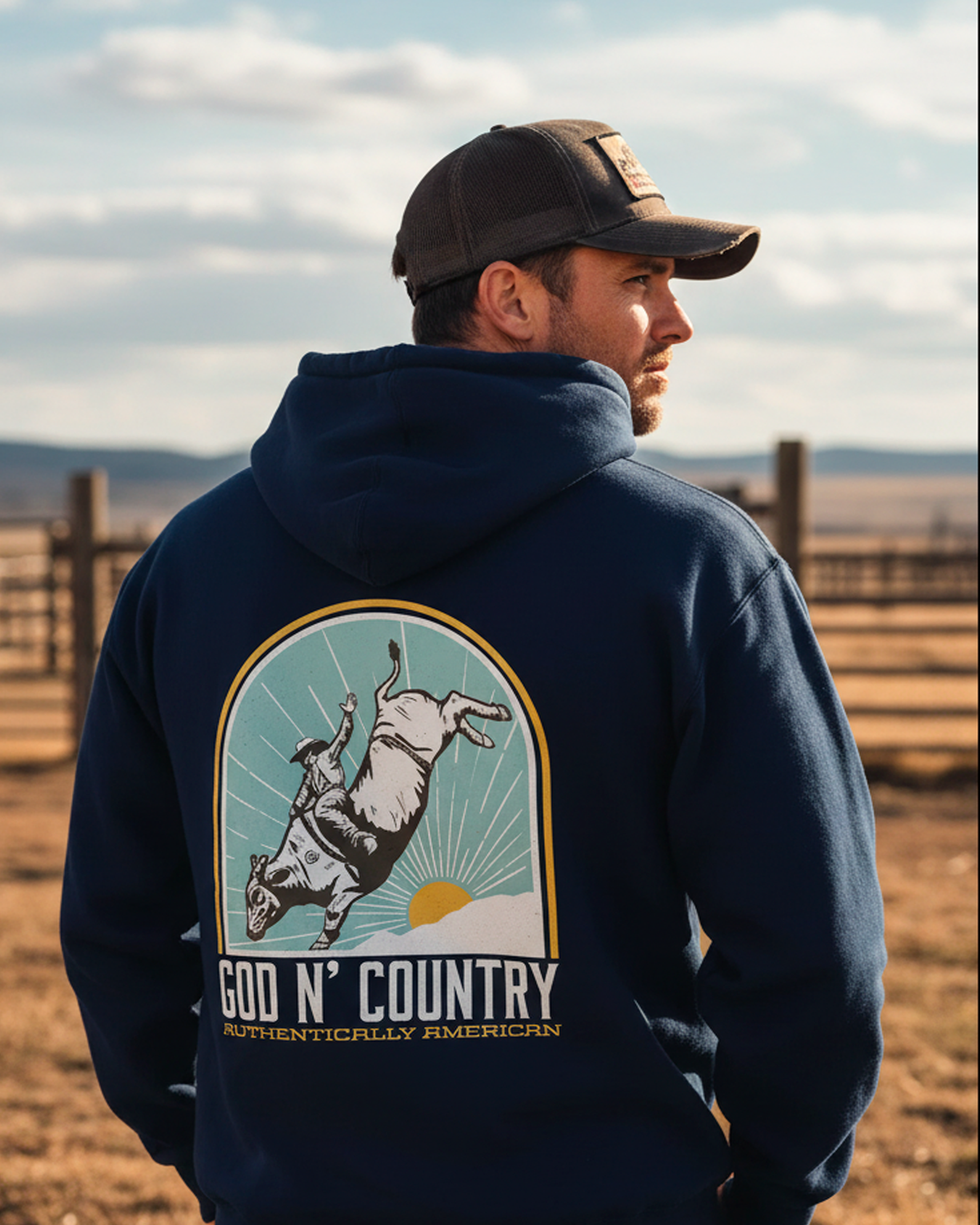 God N Country Bull Rider Hoodie