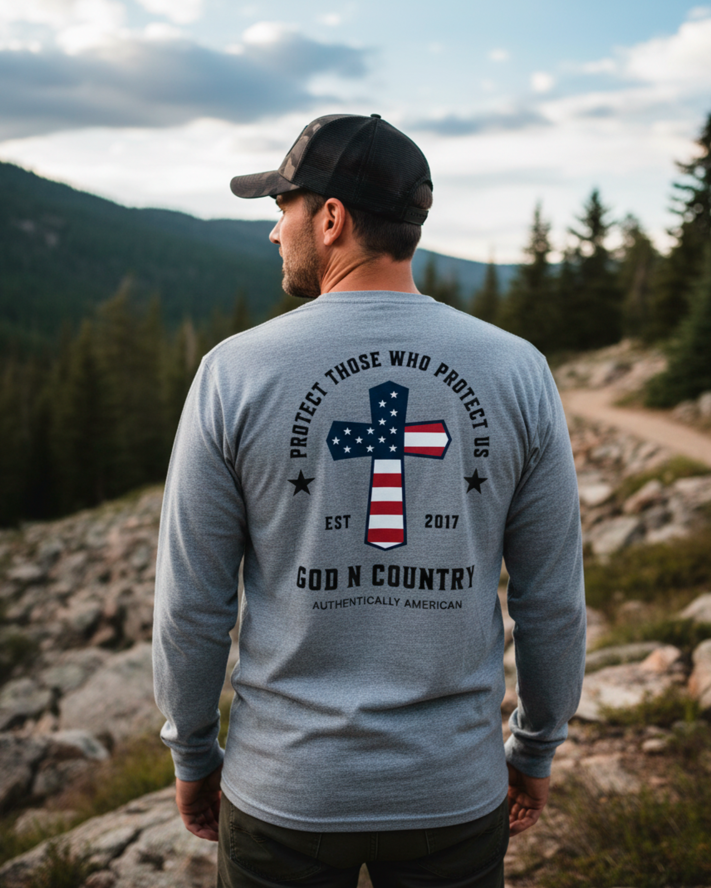 God N Country Protect Long Sleeve Tee