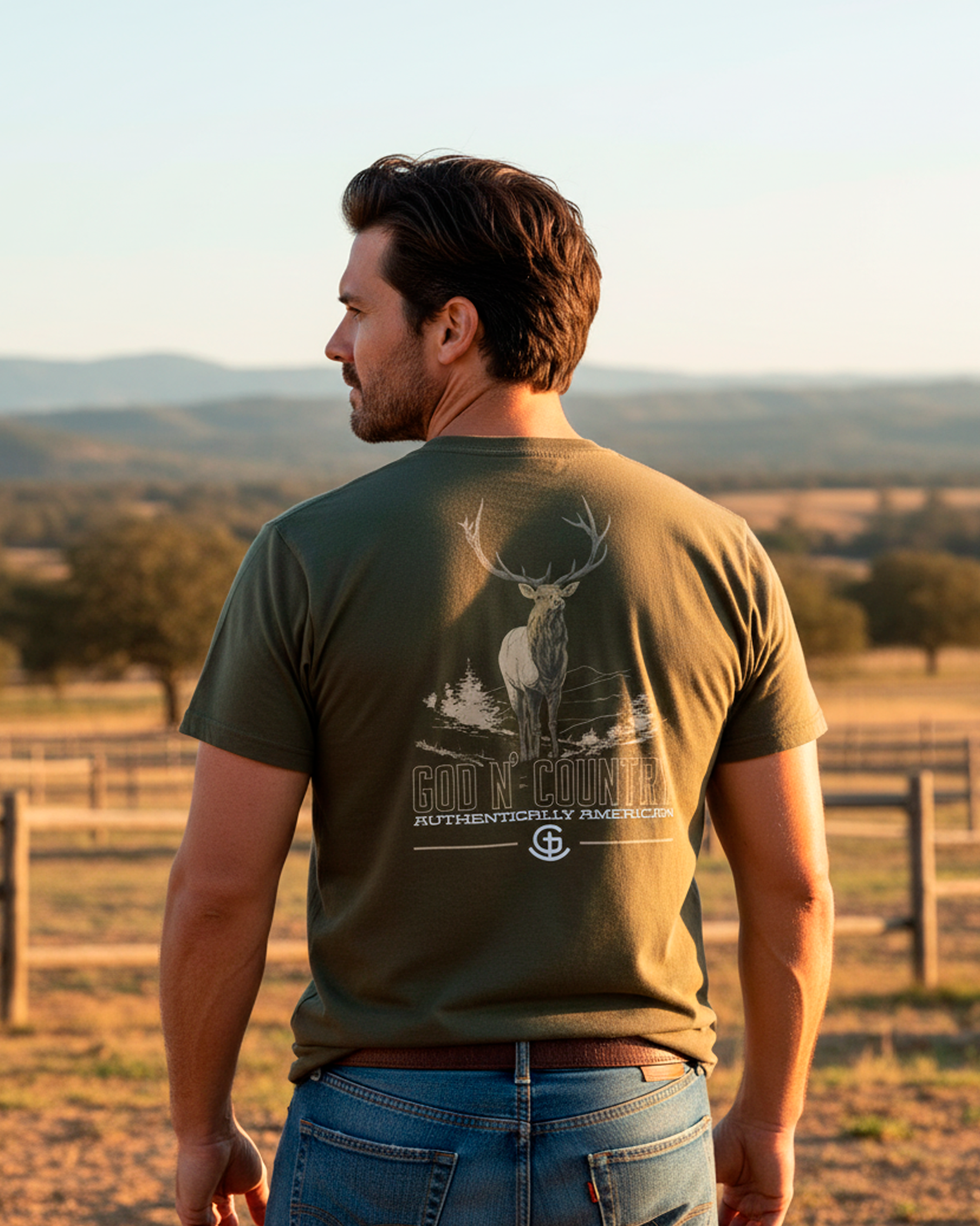 God N Country Bull Elk Tee