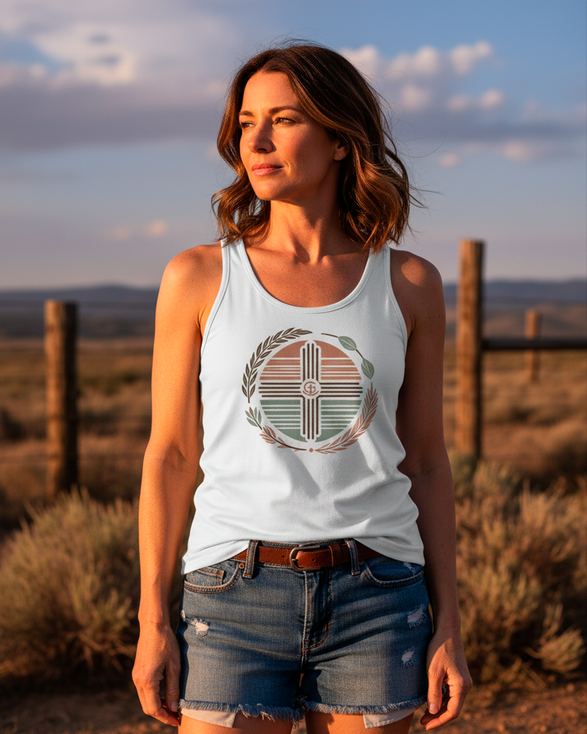 God N Country Laurel Southwest Racerback Tank