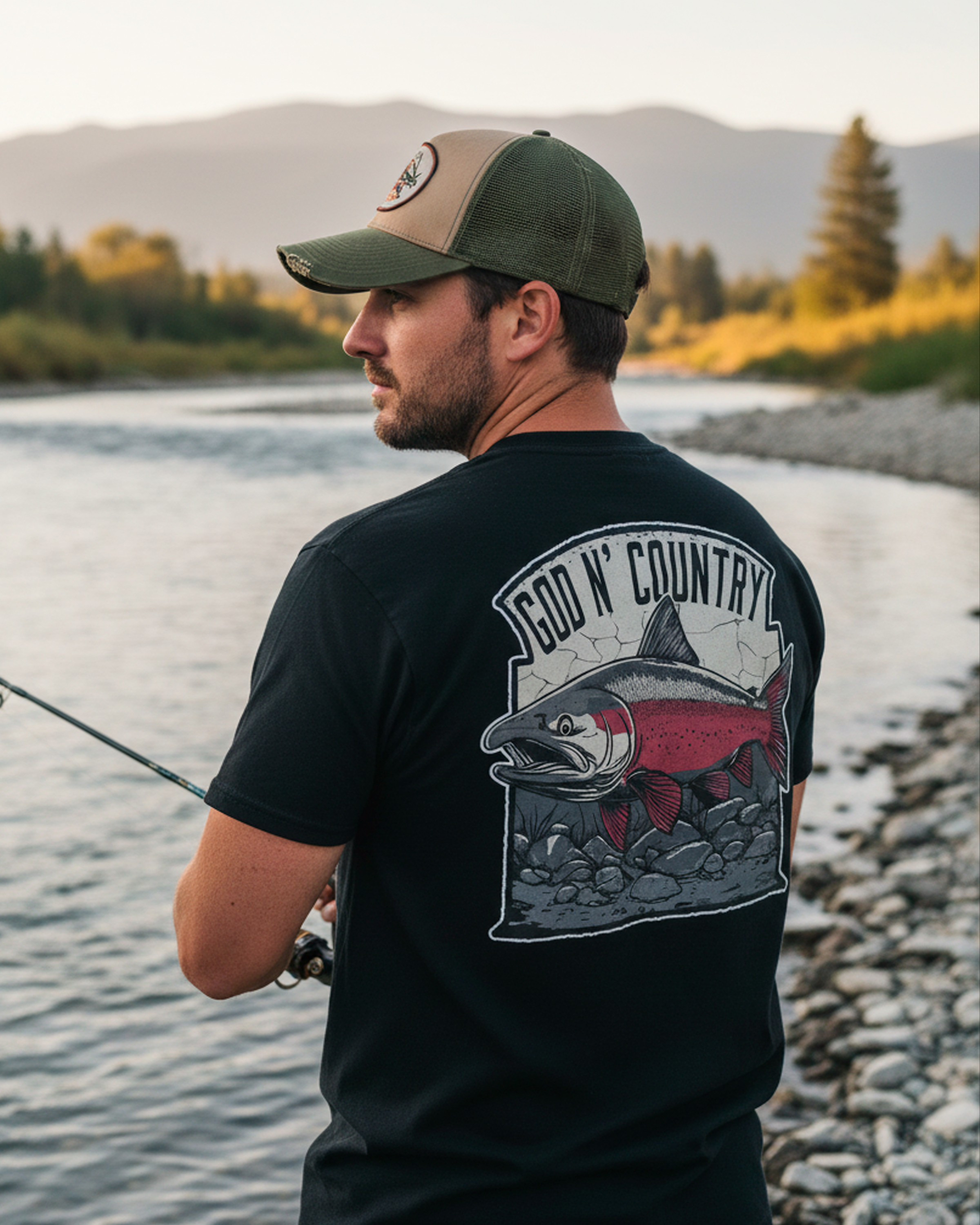 God N Country Salmon Tee