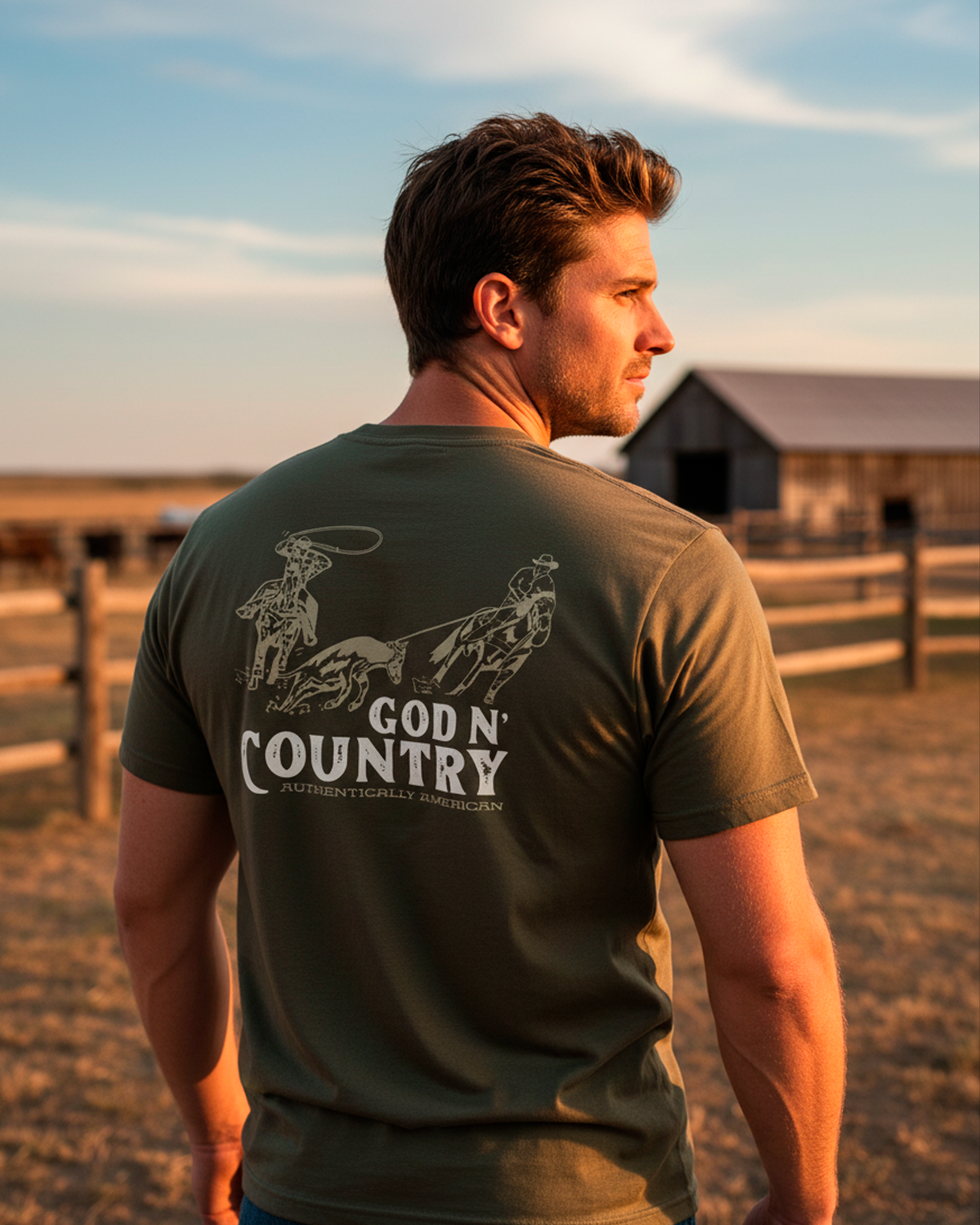 God N Country Team Roping Tee