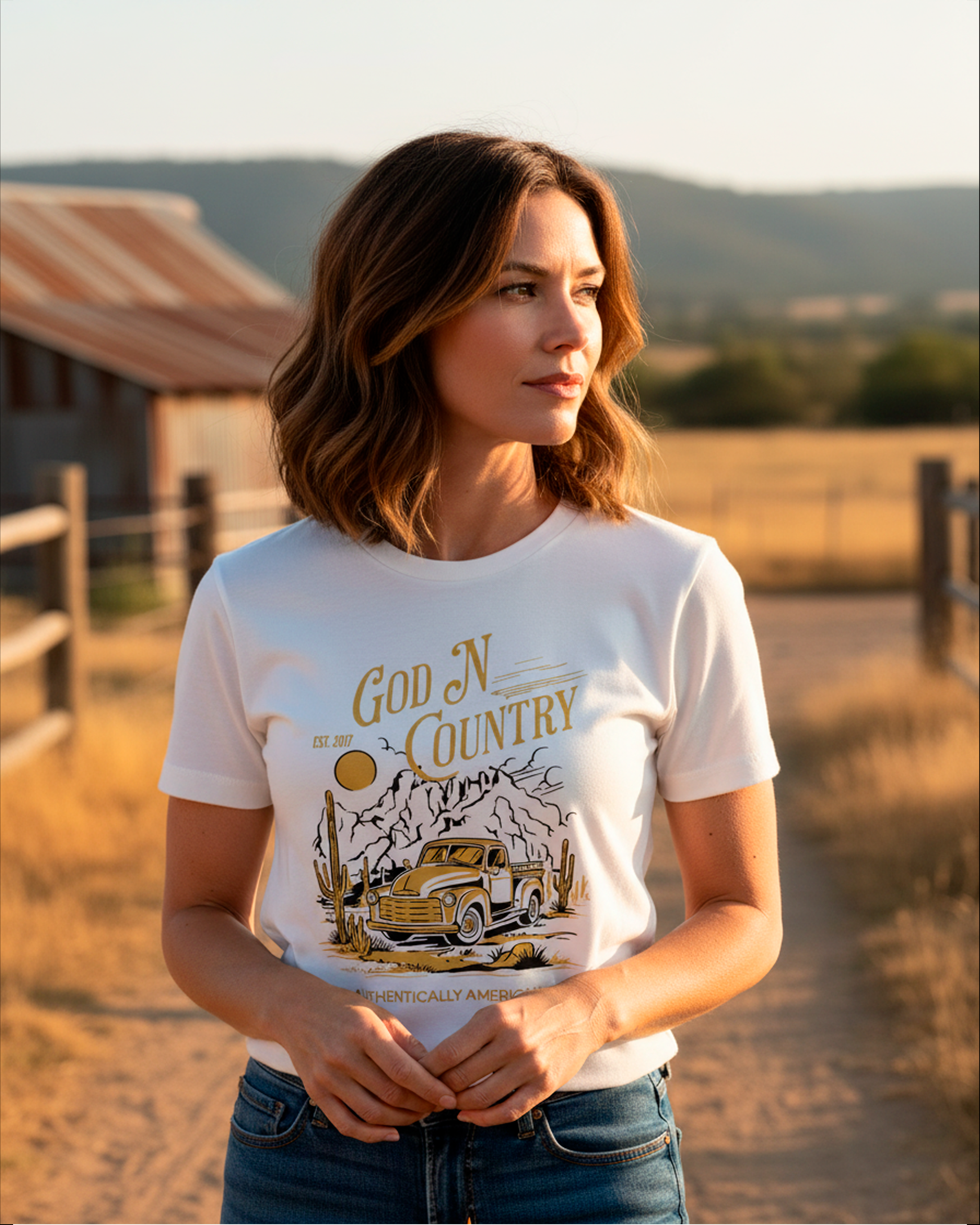 God N Country Women’s Desert Truck Tee