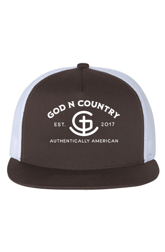 God N Country Signature Brand White Mesh Trucker H