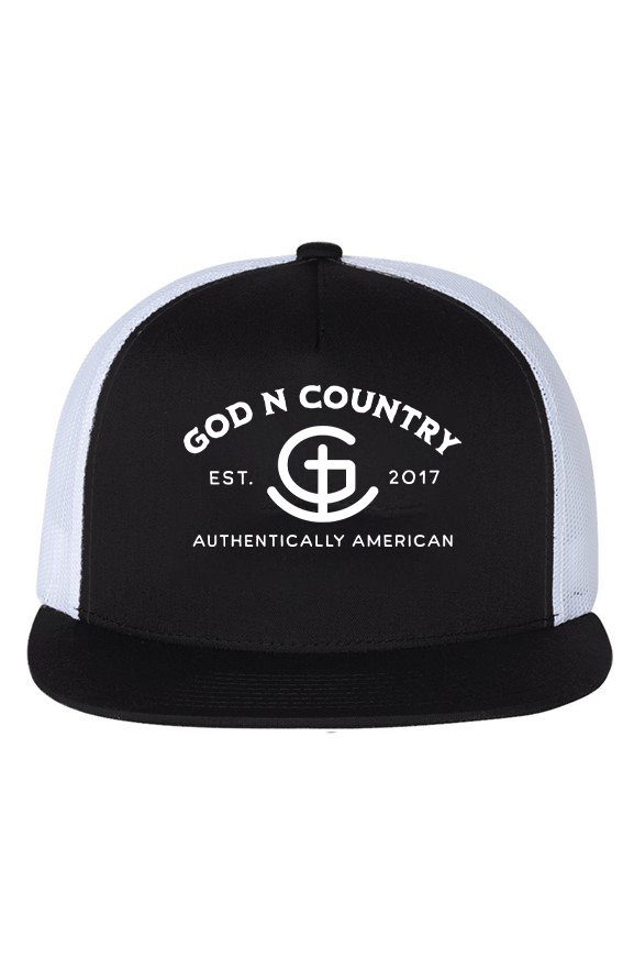 God N Country Signature Brand White Mesh Trucker H