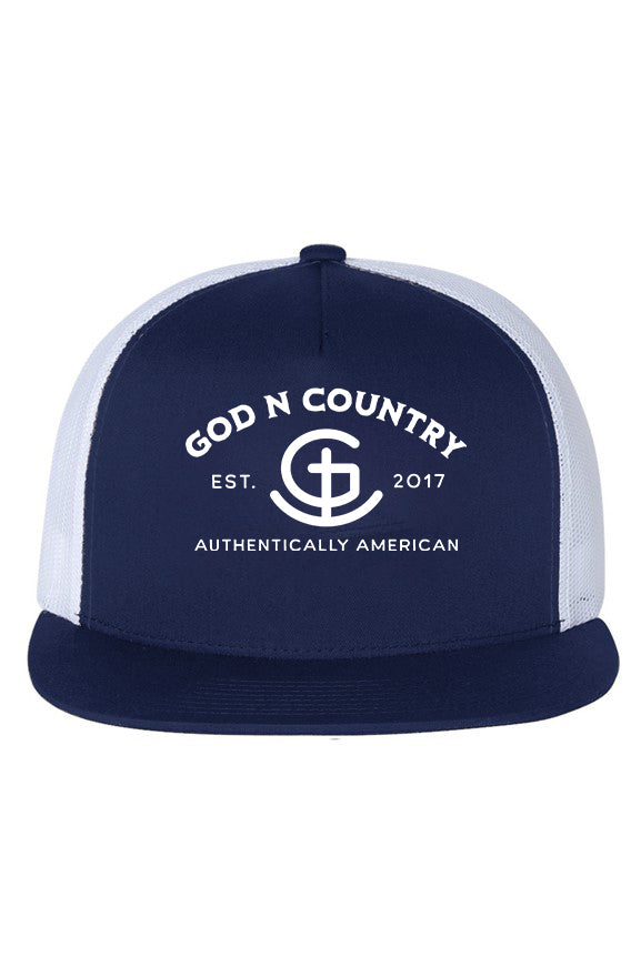God N Country Signature Brand White Mesh Trucker H