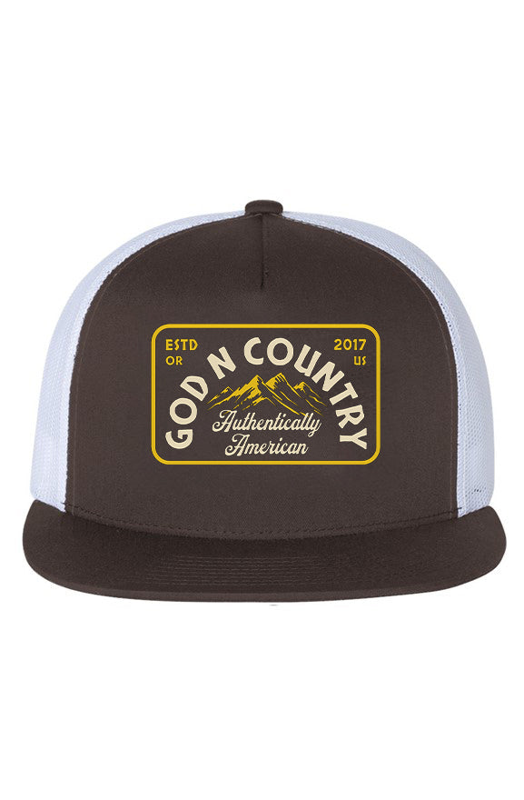 God N Country Bold Mountain Mesh Back Trucker Hat