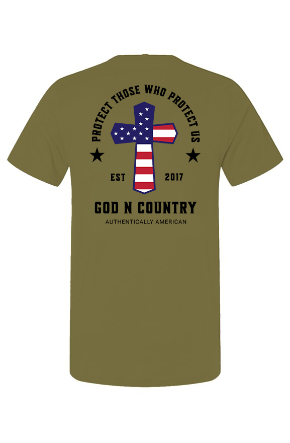 God N Country Patriotic Cross Men's T-Shirt