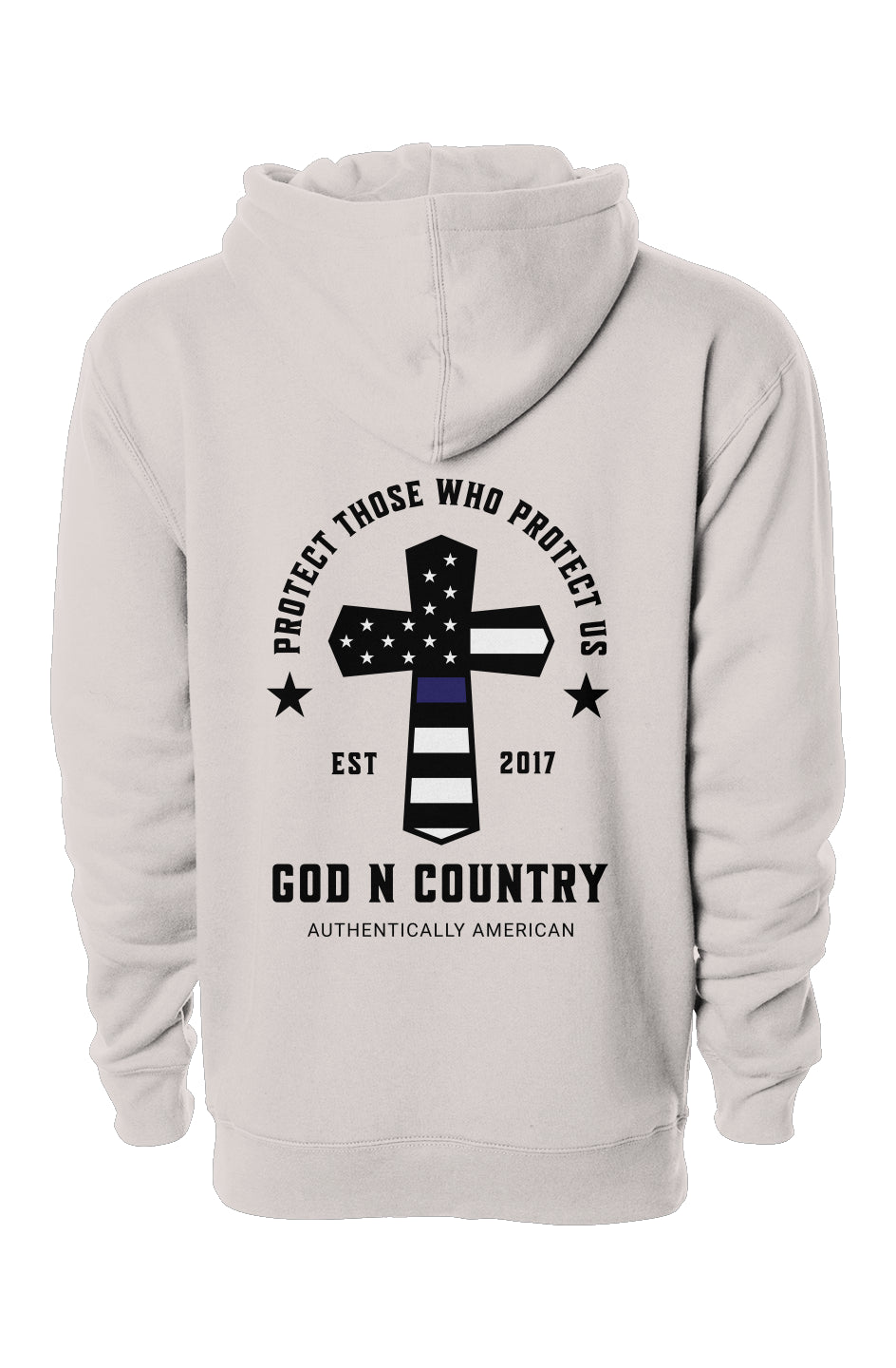 God N Country Protect Blue Line Hoodie