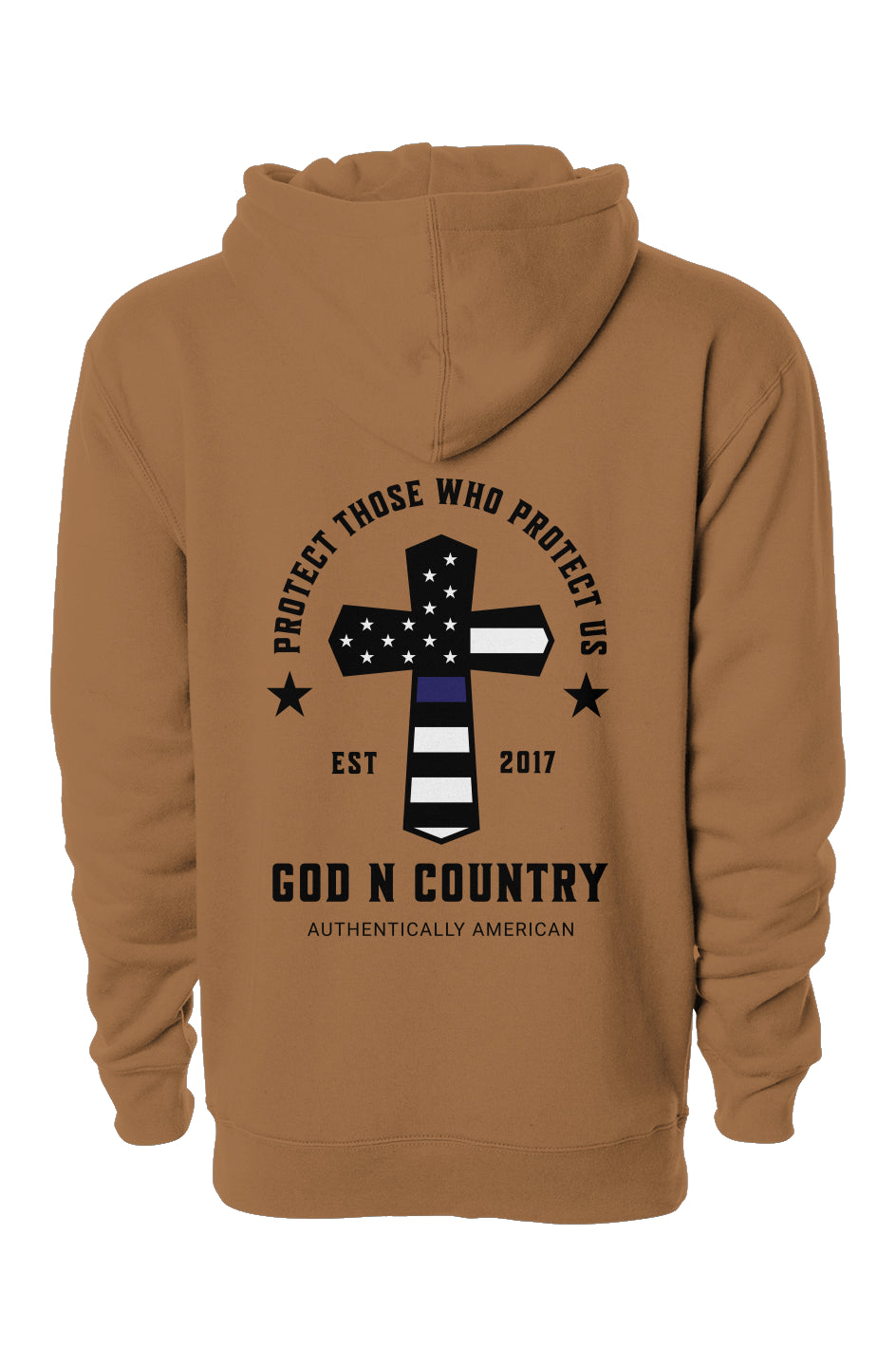 God N Country Protect Blue Line Hoodie