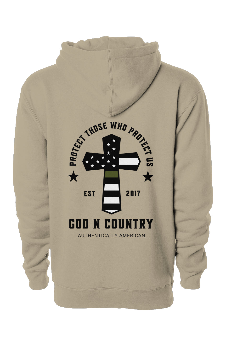 God N Country Protect Green Line Hoodie
