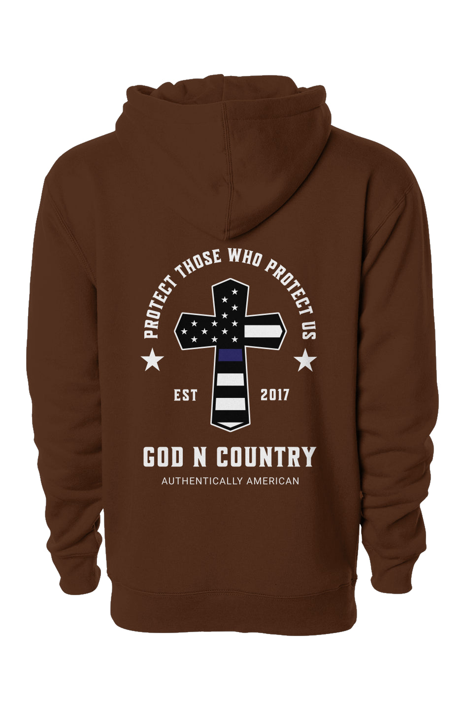 God N Country Protect Blue Line Hoodie