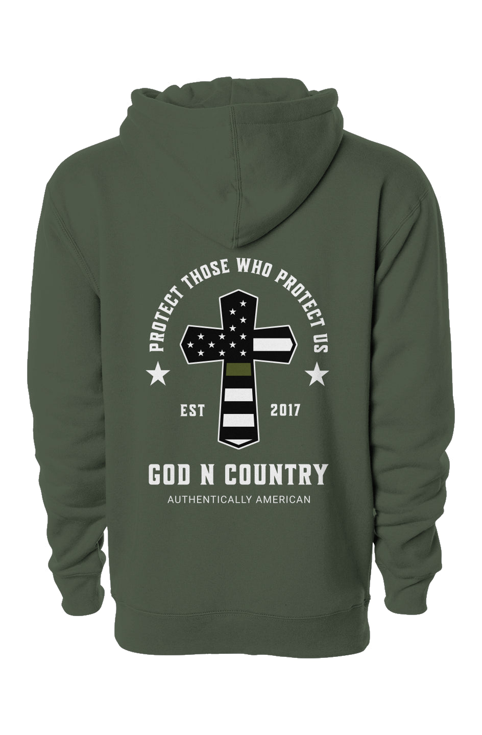 God N Country Protect Green Line Hoodie