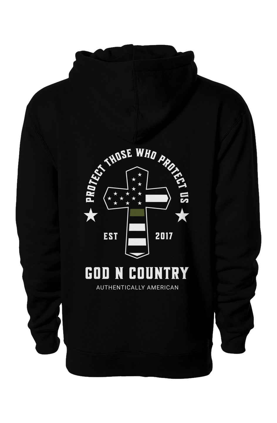 God N Country Protect Green Line Hoodie