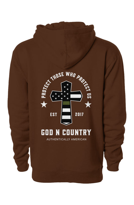 God N Country Protect Green Line Hoodie