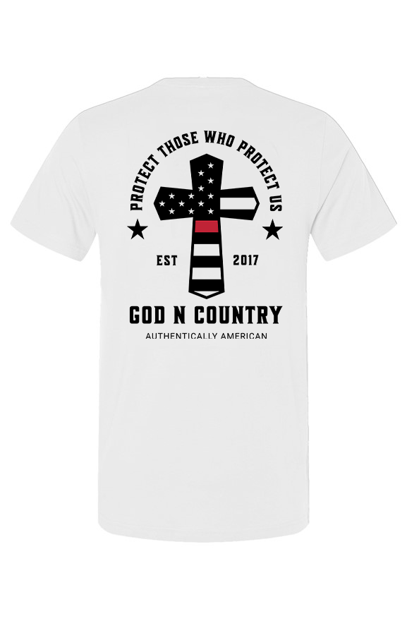 God N Country Protect Red Line Dark T-Shirt