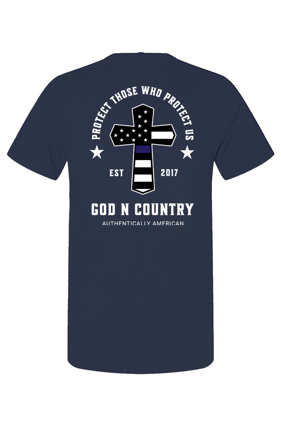 God N Country Protect Blue Line T-Shirt