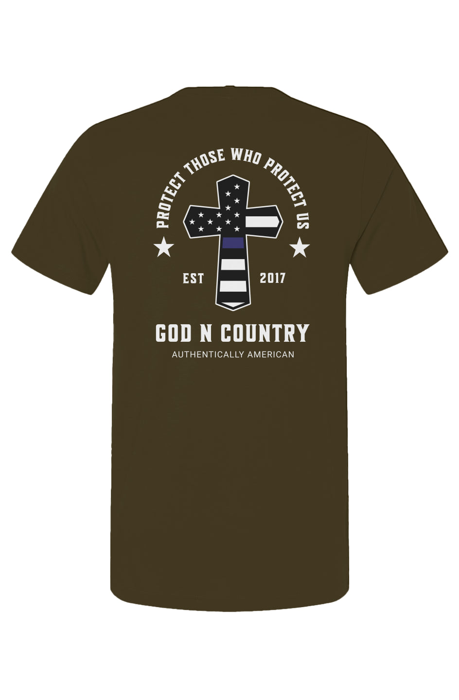 God N Country Protect Blue Line T-Shirt
