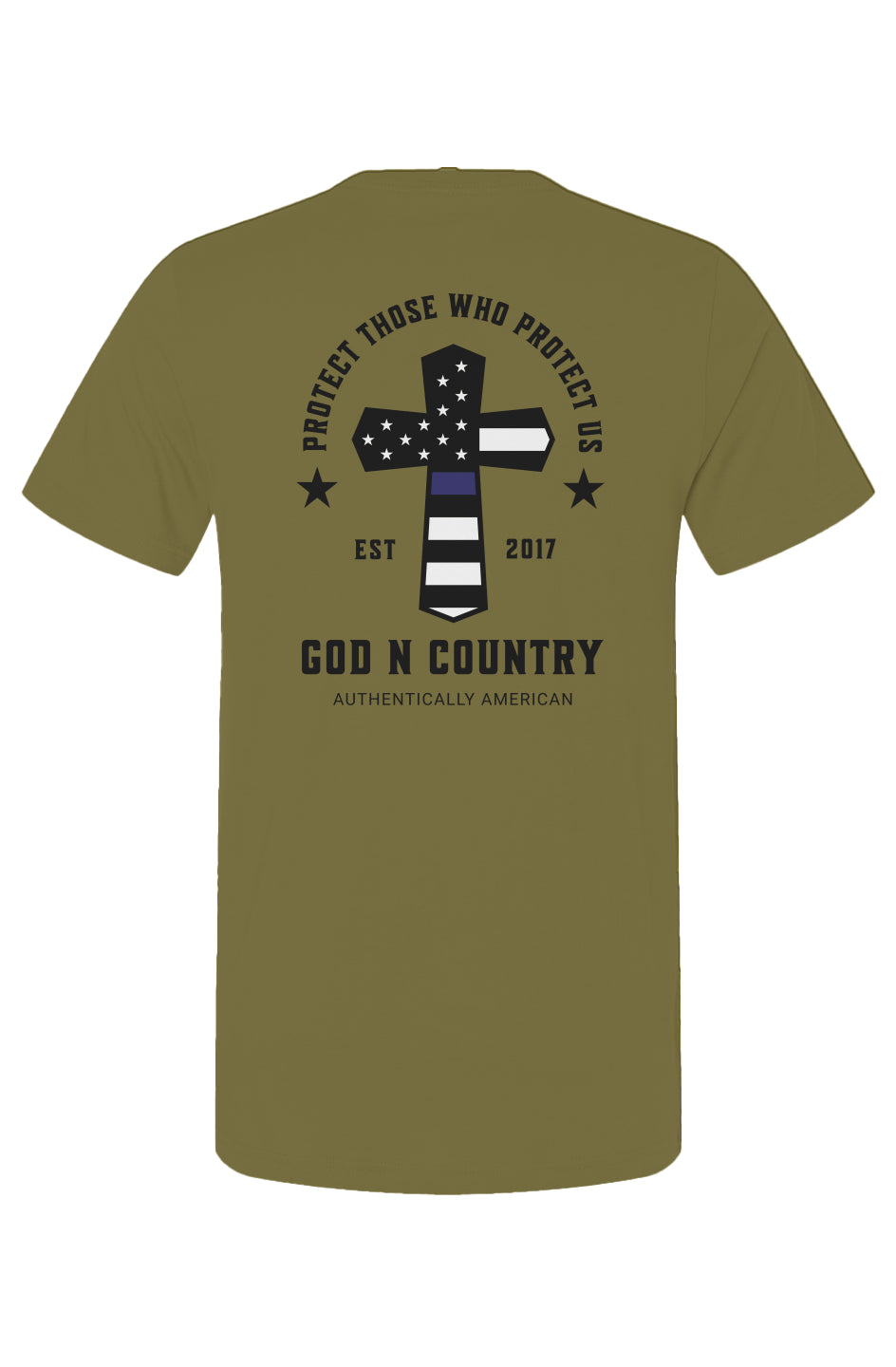 God N Country Protect Blue Line T-Shirt