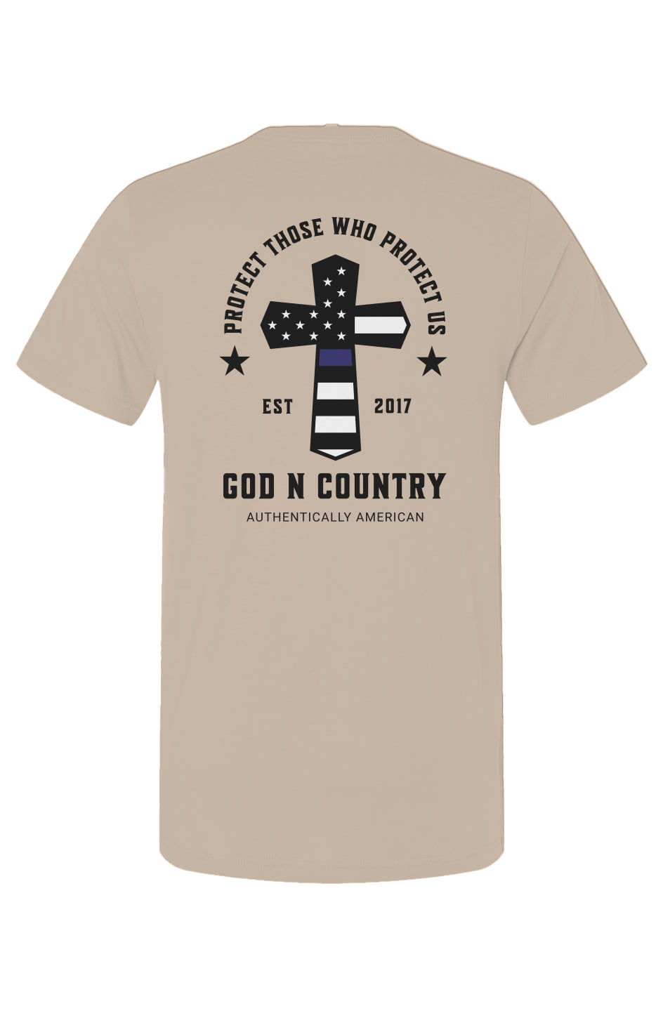 God N Country Protect Blue Line Light T-Shirt
