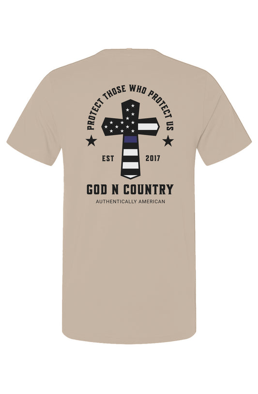 God N Country Protect Blue Line Light T-Shirt