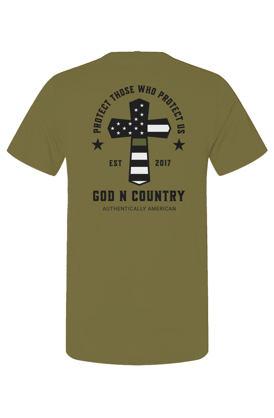 God N Country Protect Green Line T-Shirt