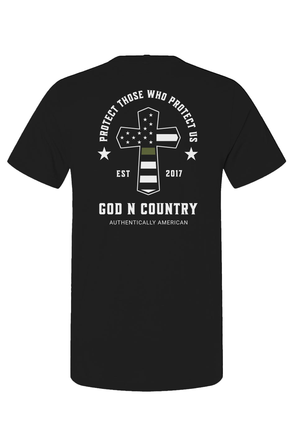 God N Country Protect Green Line T-Shirt
