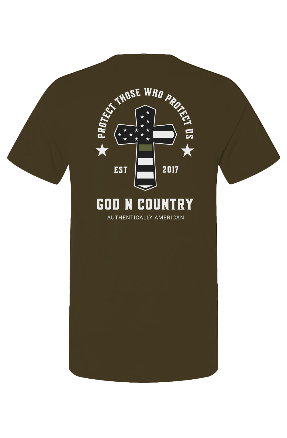 God N Country Protect Green Line T-Shirt