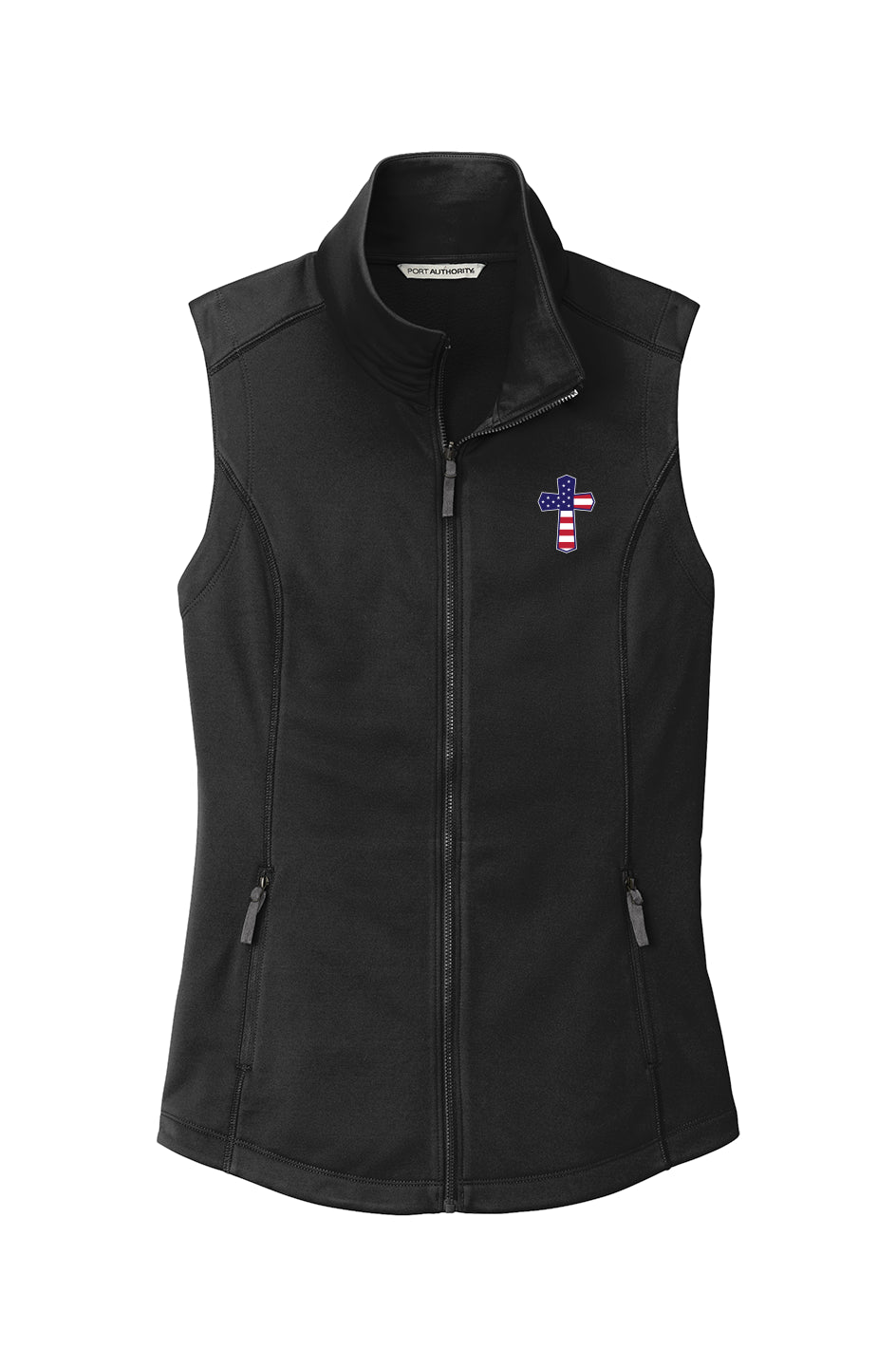 God N Country Women’s Smooth Fleece Vest Cross