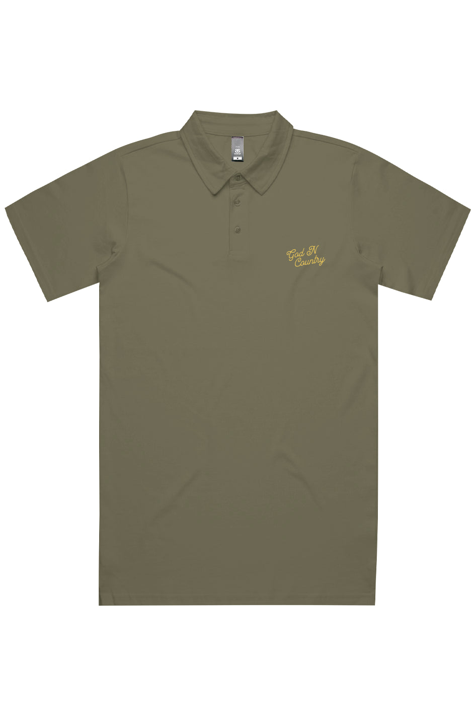God N Country Golf Script Cotton Polo