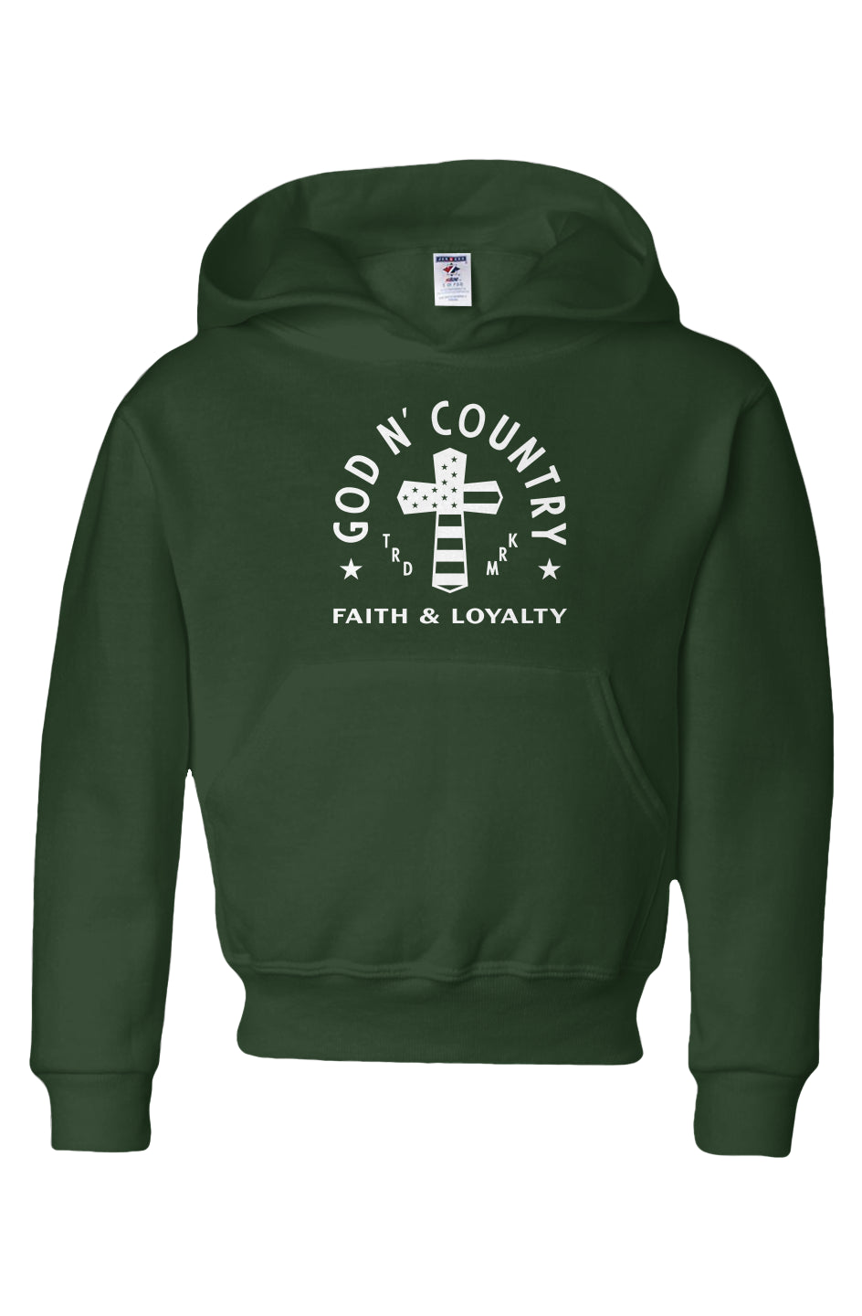 God N Country Youth Cross Hoodie