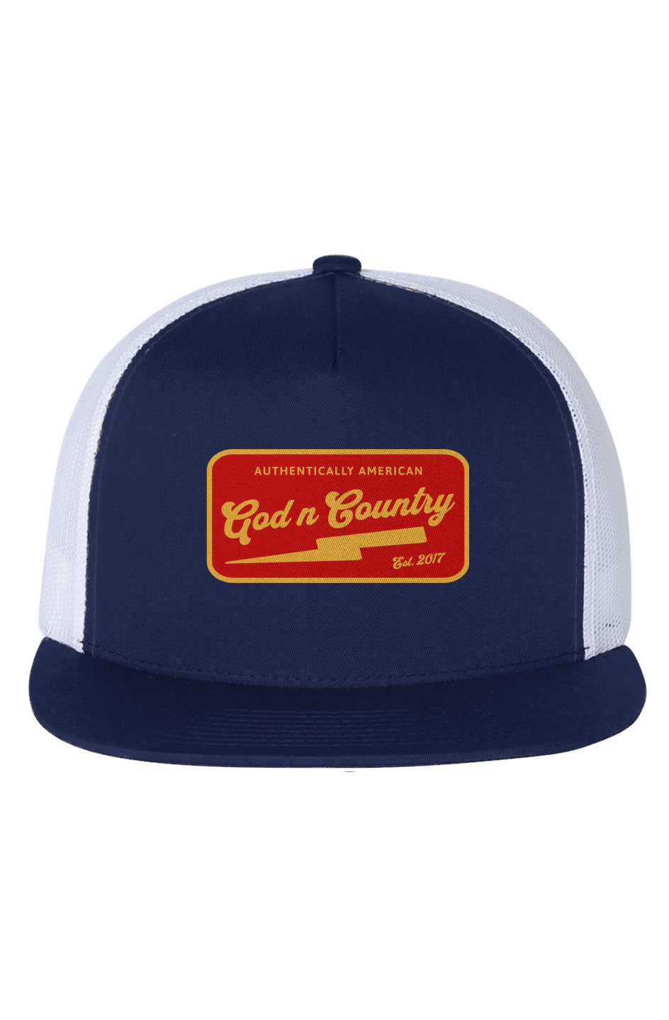 God N Country Bolt White Mesh Trucker Hat