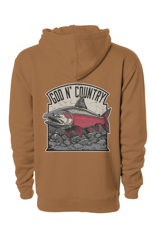 God N Country Salmon Hoodie