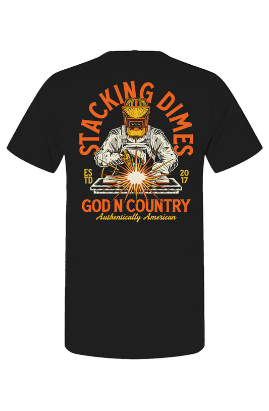 God N Country Stacking Dimes Tee