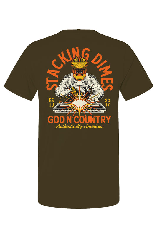 God N Country Stacking Dimes Tee