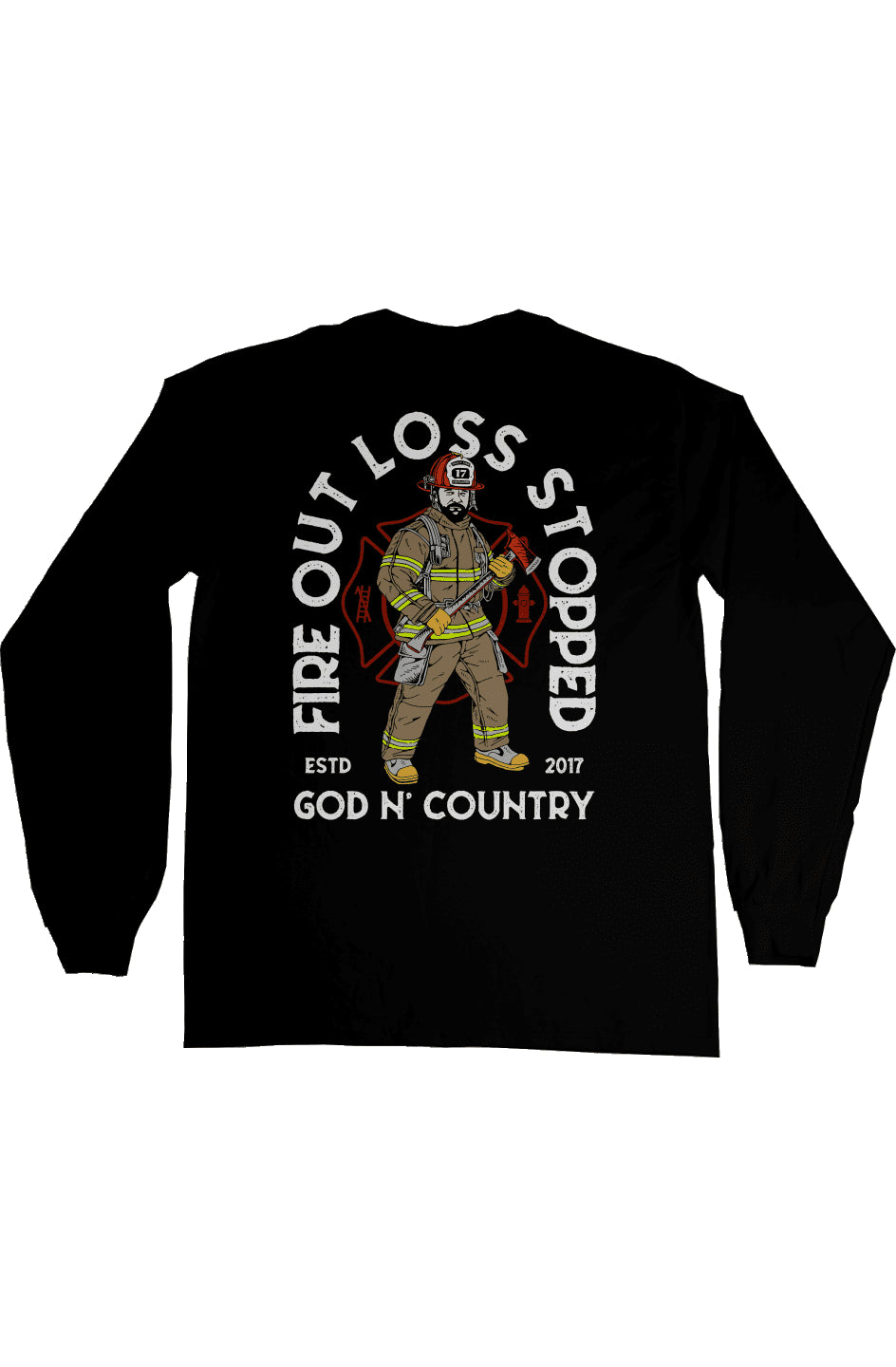God N Country FOLS Fireman Long Sleeve Tee - long sleeves - God N' Country