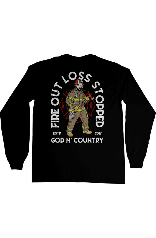 God N Country FOLS Fireman Long Sleeve Tee - long sleeves - God N' Country