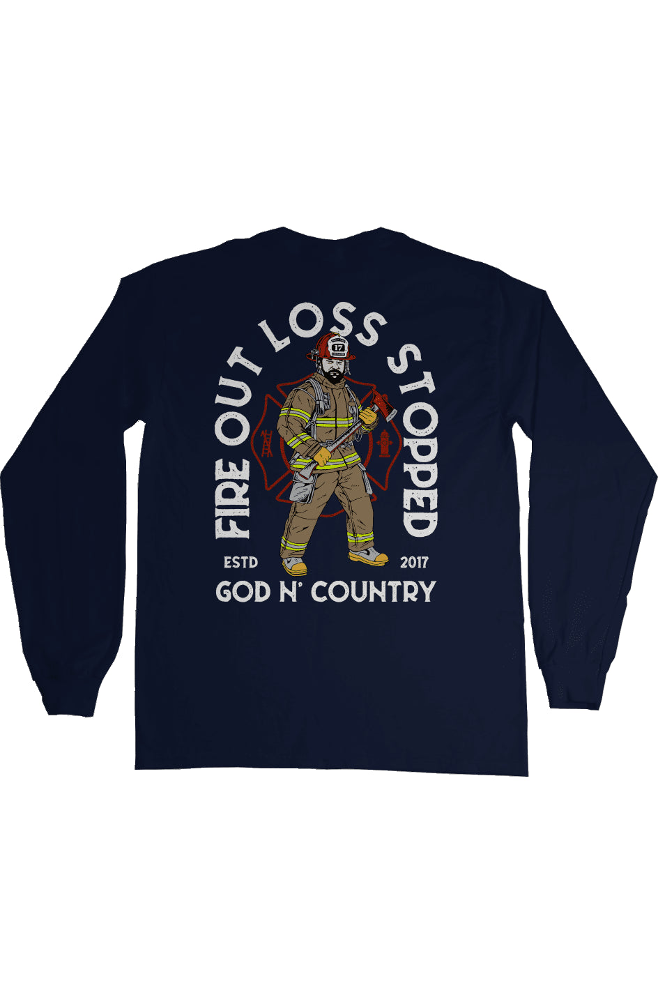 God N Country FOLS Fireman Long Sleeve Tee - long sleeves - God N' Country