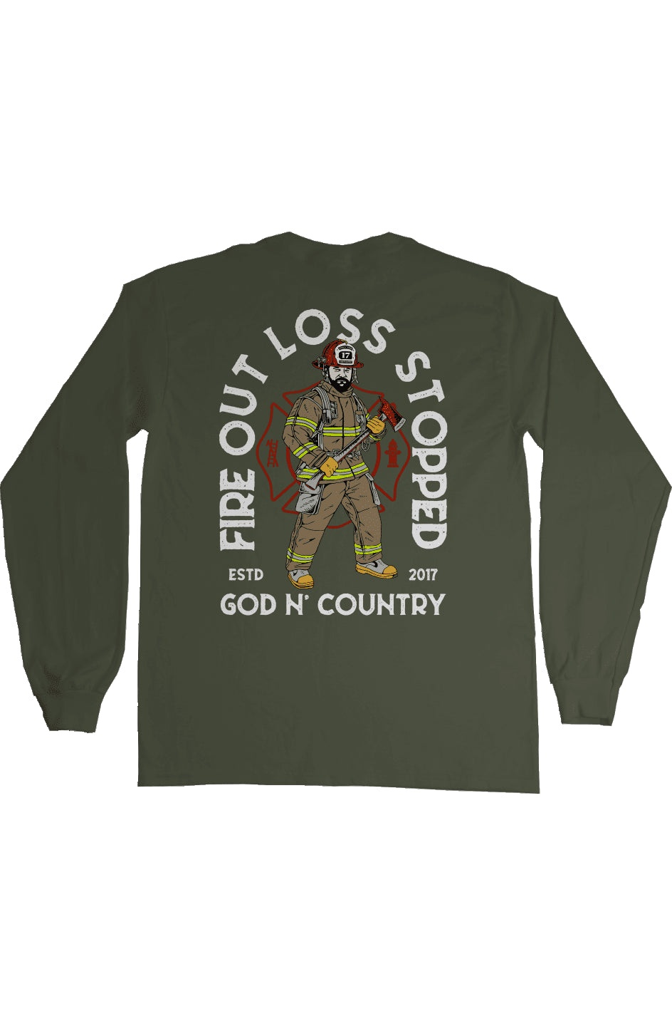 God N Country FOLS Fireman Long Sleeve Tee - long sleeves - God N' Country