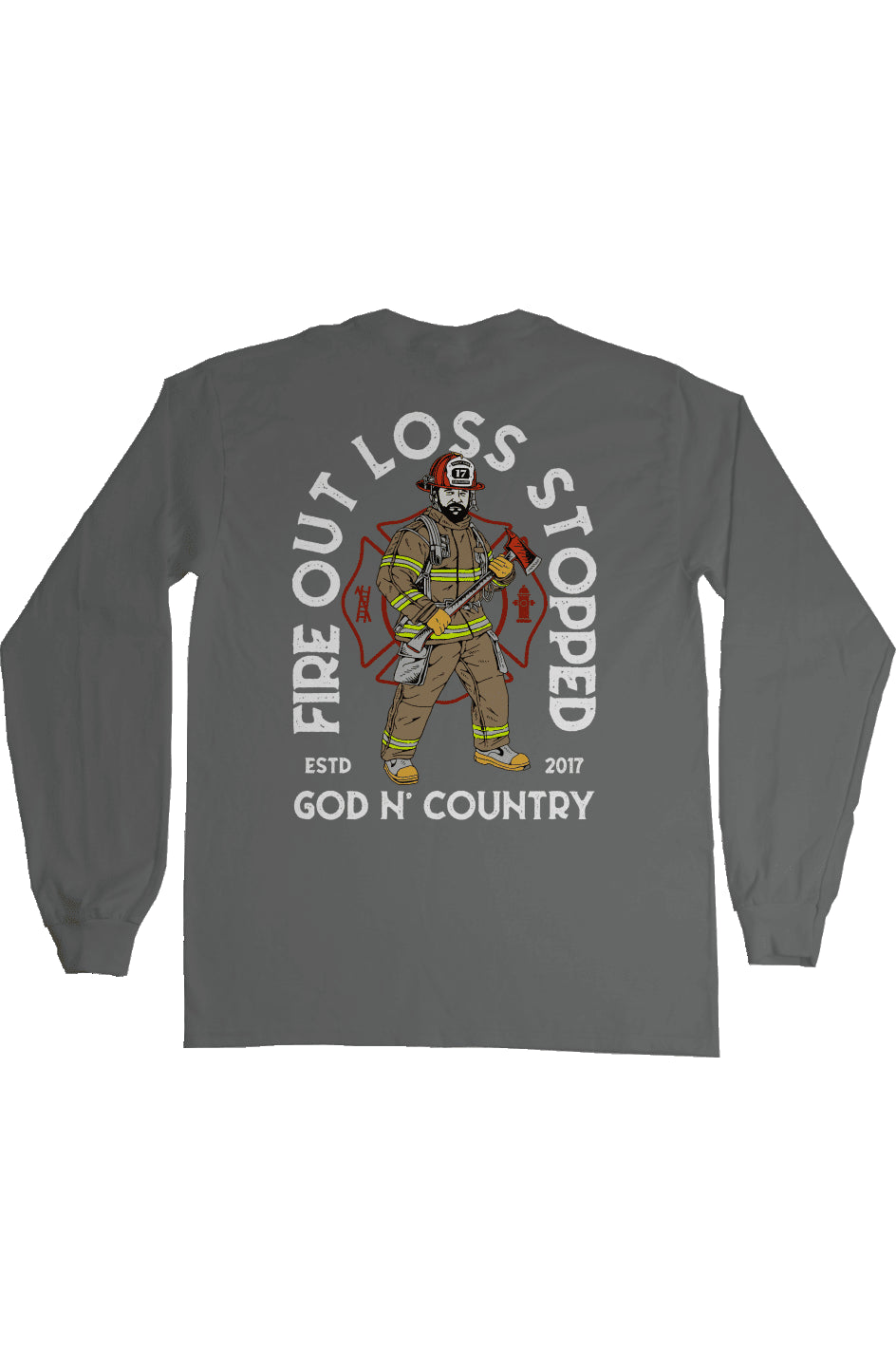 God N Country FOLS Fireman Long Sleeve Tee - long sleeves - God N' Country