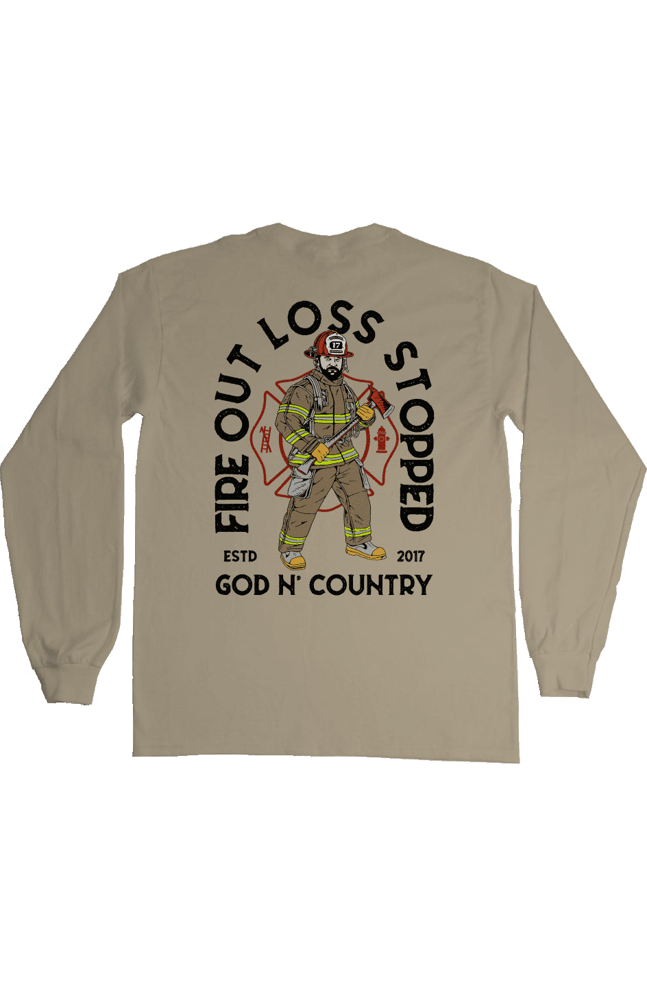 God N Country FOLS Fireman Long Sleeve Tee - long sleeves - God N' Country