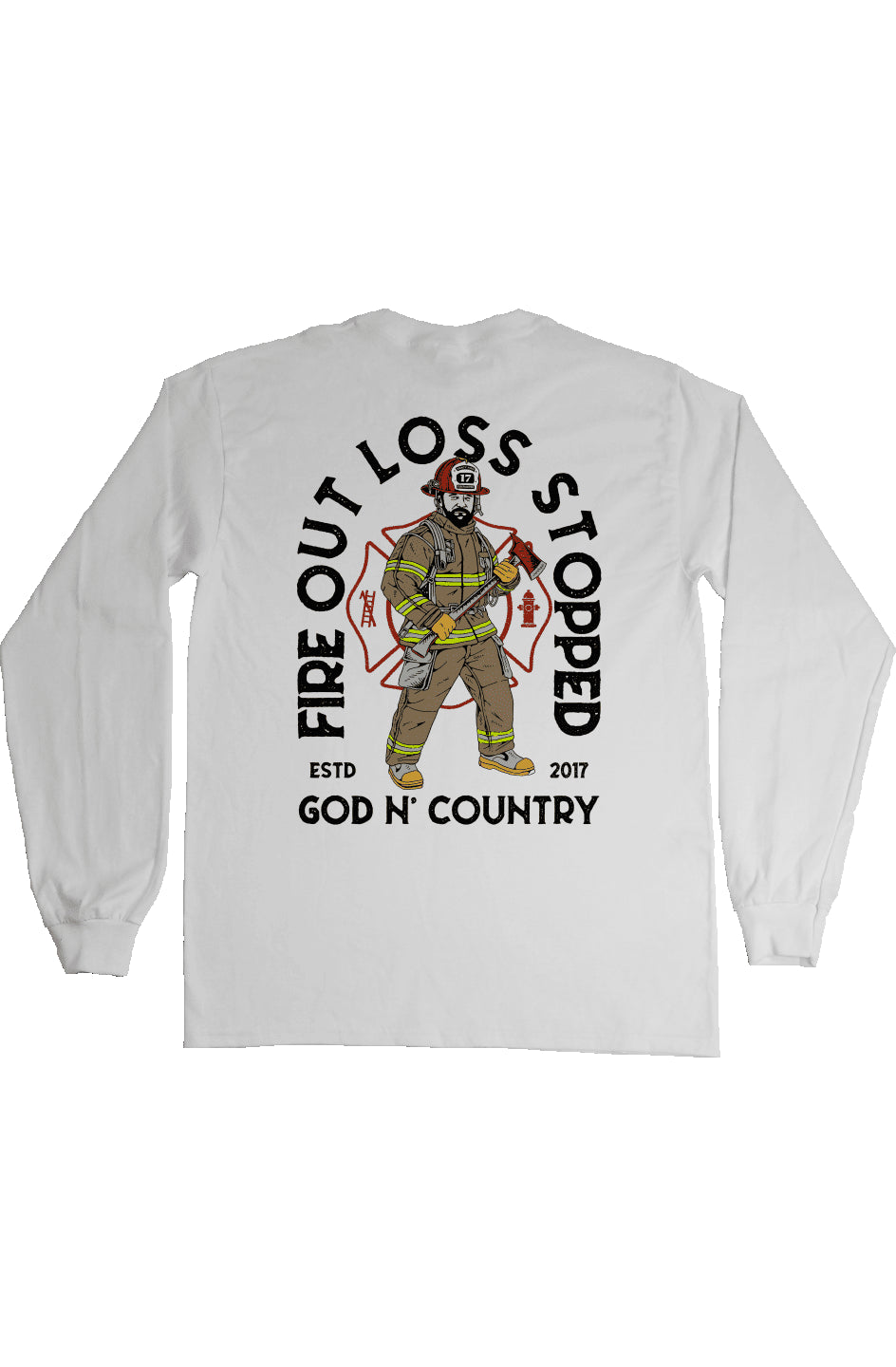 God N Country FOLS Fireman Long Sleeve Tee - long sleeves - God N' Country