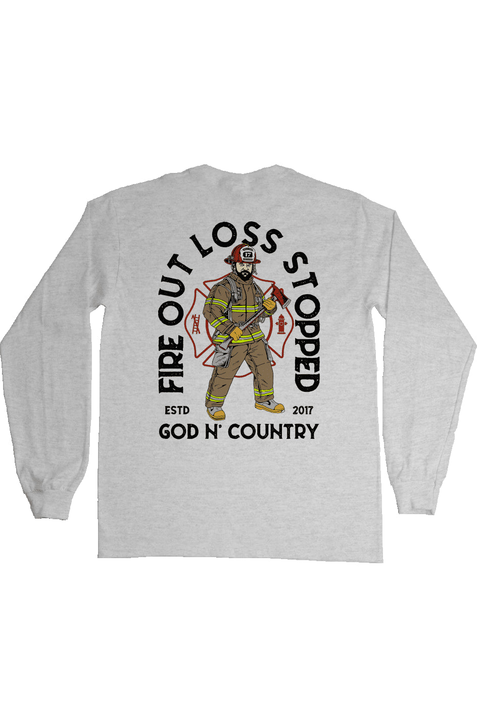 God N Country FOLS Fireman Long Sleeve Tee - long sleeves - God N' Country