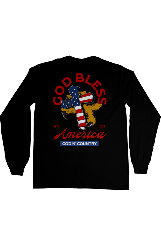 God N Country 250th Anniversary Cross Long Sleeve Tee