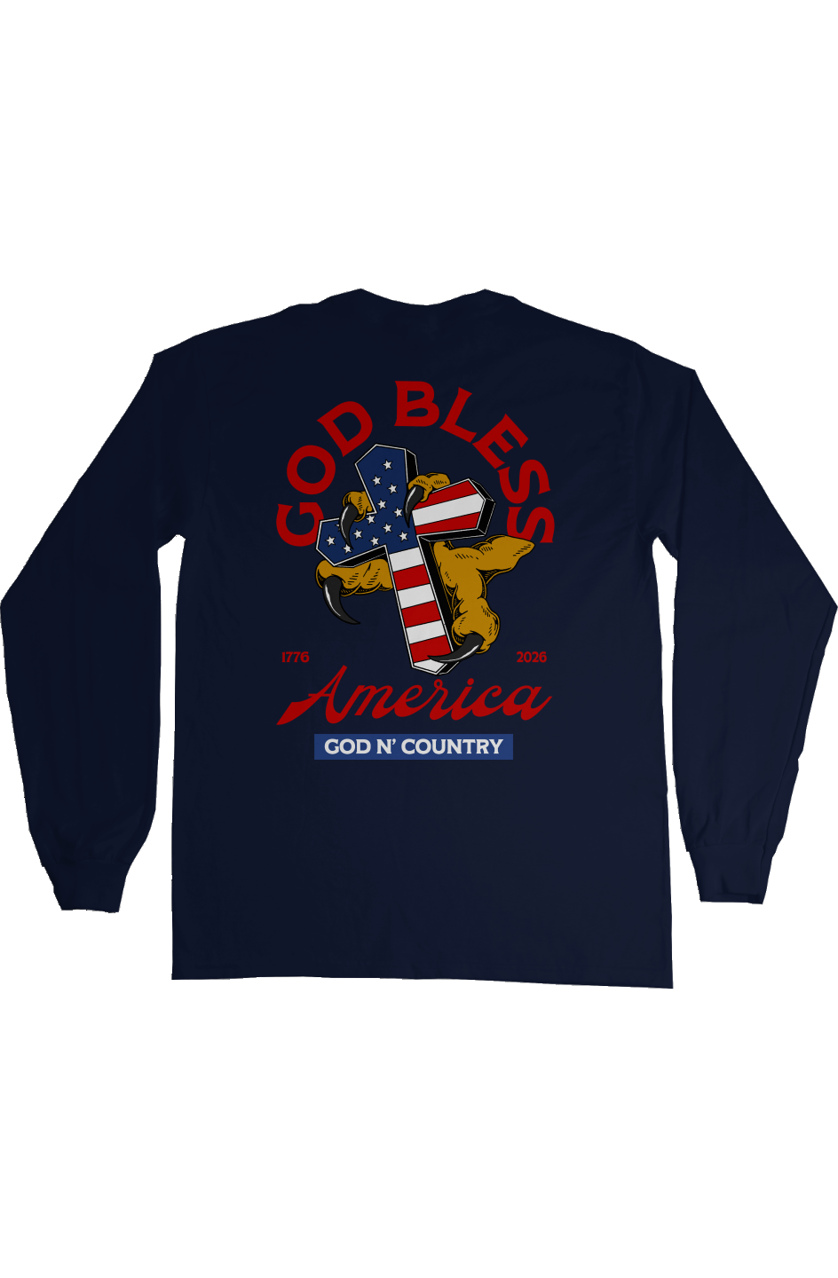 God N Country 250th Anniversary Cross Long Sleeve Tee