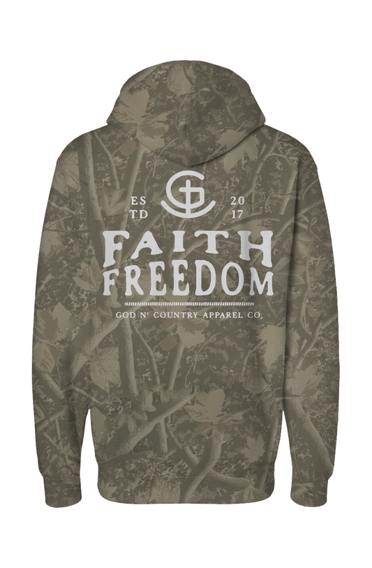 God N Country Deadwood Tree Camo Faith and Freedom Hoodie