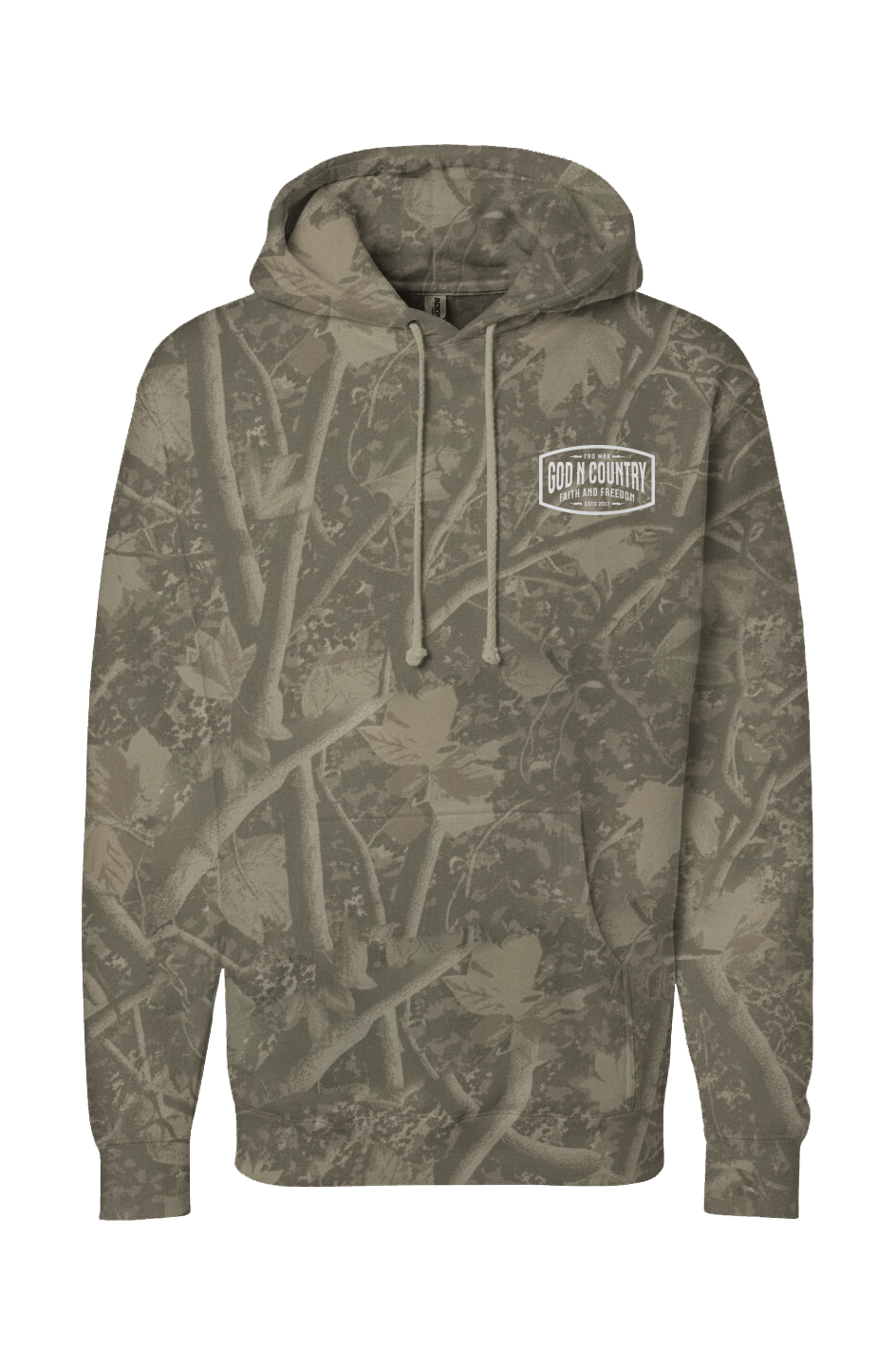 God N Country Deadwood Tree Camo Faith & Freedom Patch Hoodie